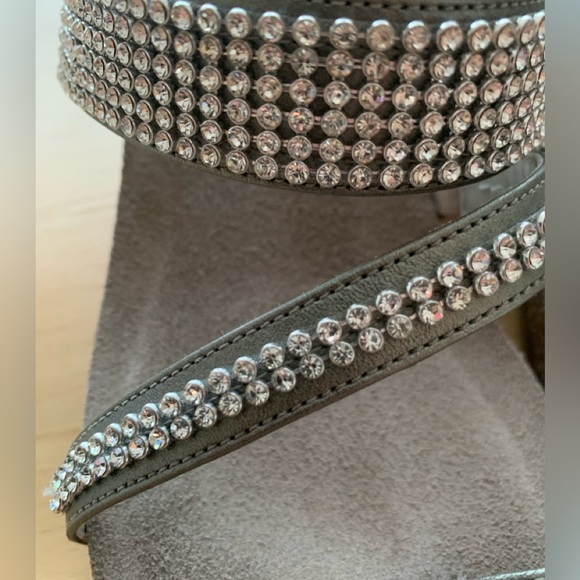 Mephisto - Women's Rhinestone Wedge Sandals (grey - size 36) - Picture 6 of 7